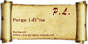 Porga Léna névjegykártya